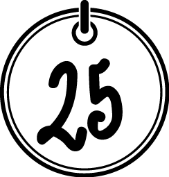 
									Elegant Number 25 Celebration Tag SVG