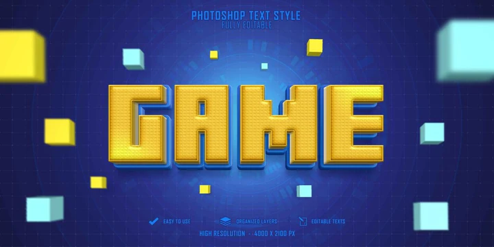 
									Gaming Gloary Font Effect PSD Template