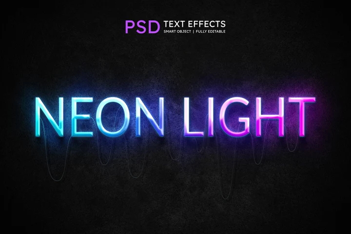 
									Glowing Neon Font Effect PSD Template