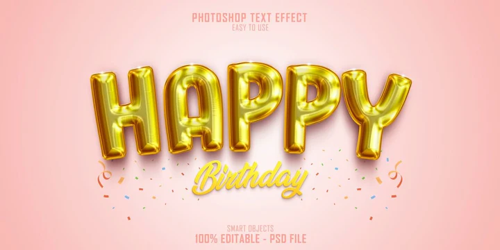 
									Golden Birthday Bash Font Effect PSD Template