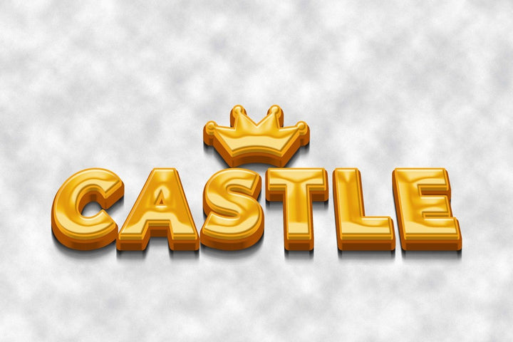 Golden Crown Castle Font Effect PSD Template