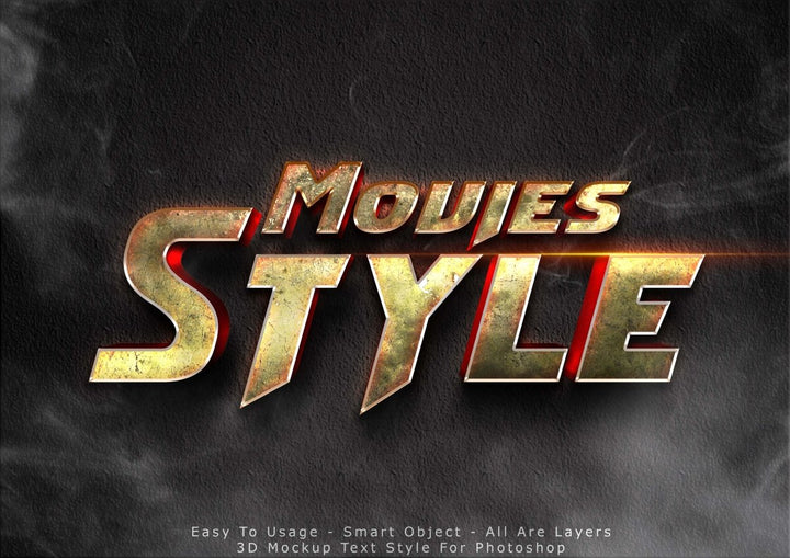 
									Golden Movie Style Font Effect PSD Template