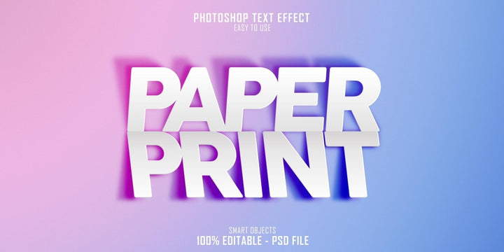 
									Gradient Shadow Paper Print Font Effect PSD Template