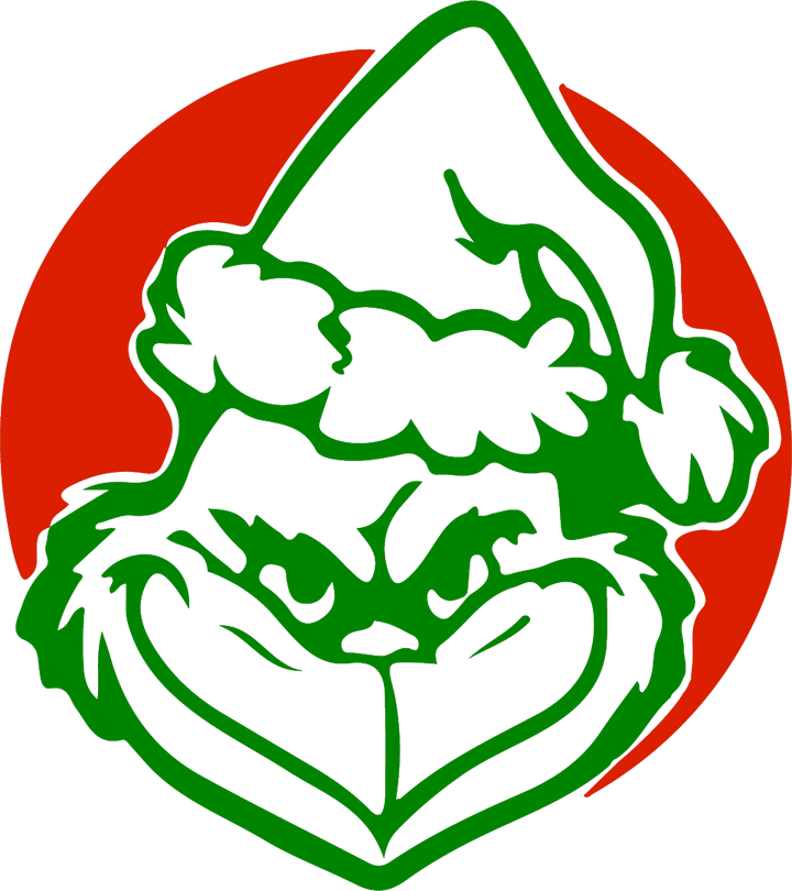 
									Green And Red Grinch Face Vector SVG