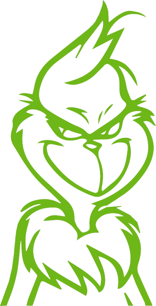 
									Green Outline Grinch Character Graphic SVG