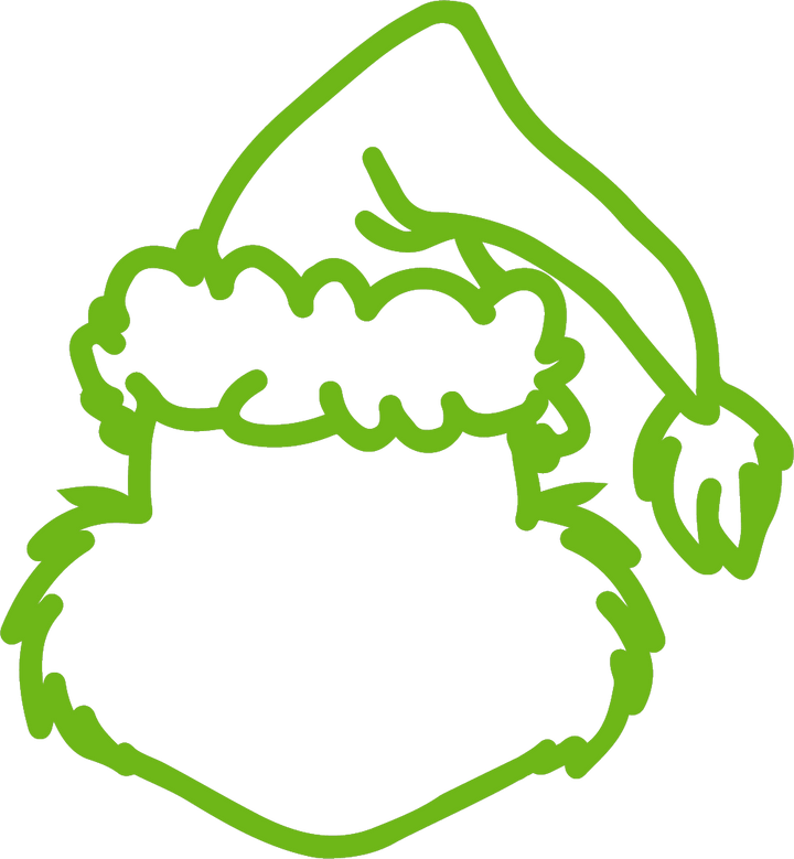 
									Grinch Christmas Character Line Drawing SVG