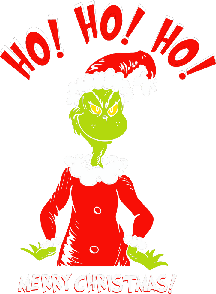 
									Grinch Christmas Greeting With Ho Ho Ho SVG