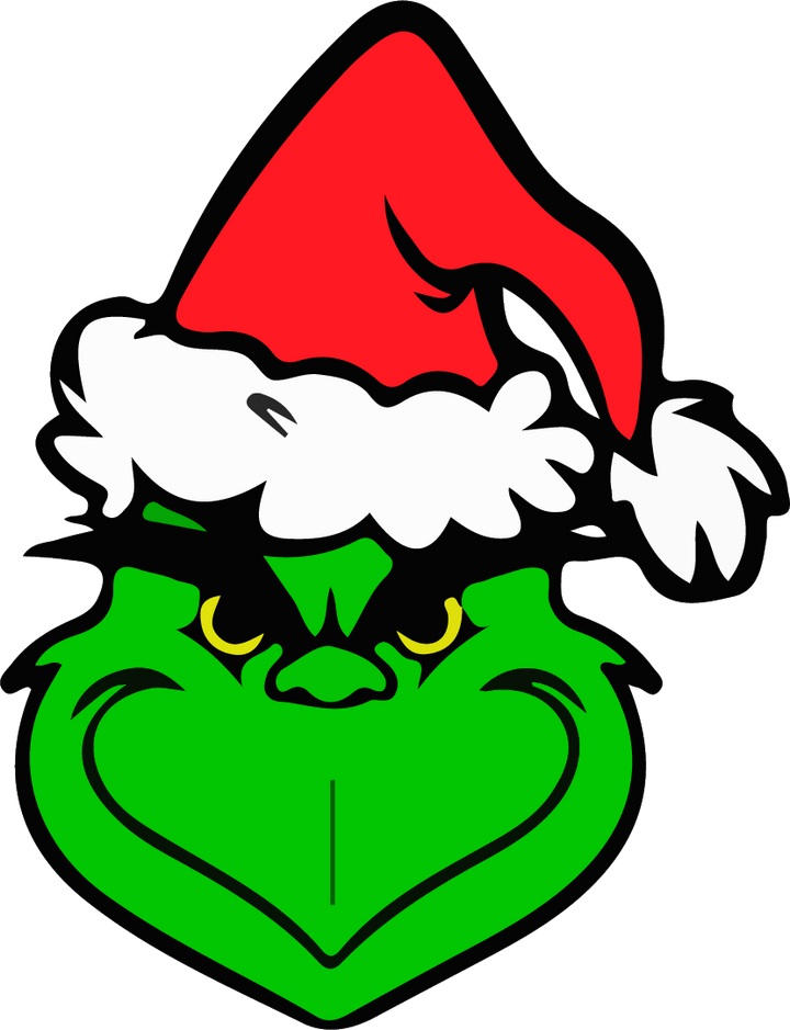 
									Grumpy Green Character Santa Hat SVG