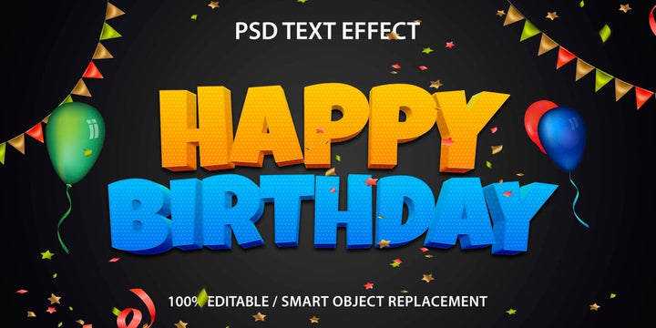 
									Happy Birthday Festive Fiesta Font Effect PSD Template