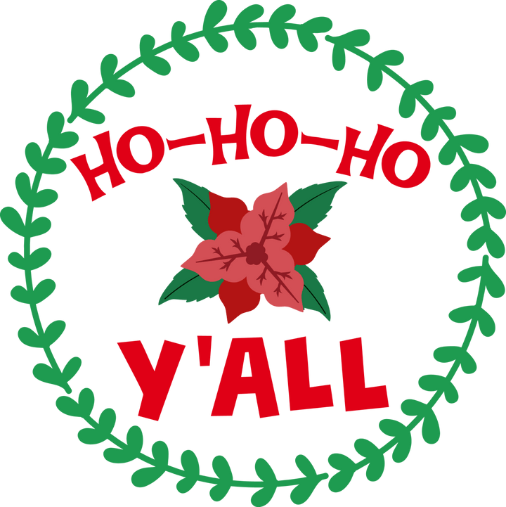 
									HO HO HO Y’ALL With Flower SVG 01