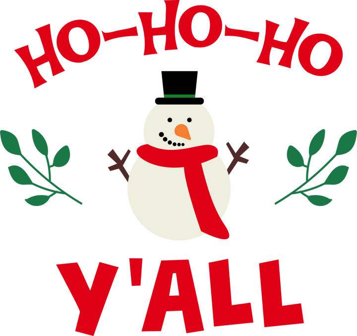 
									HO HO HO Y’ALL With Snow Man SVG 01