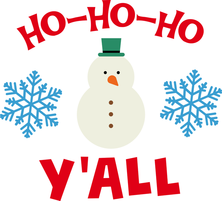 
									HO HO HO Y’ALL With Snow Man SVG 02