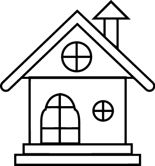 
									House Chimney Windows Line Art  SVG