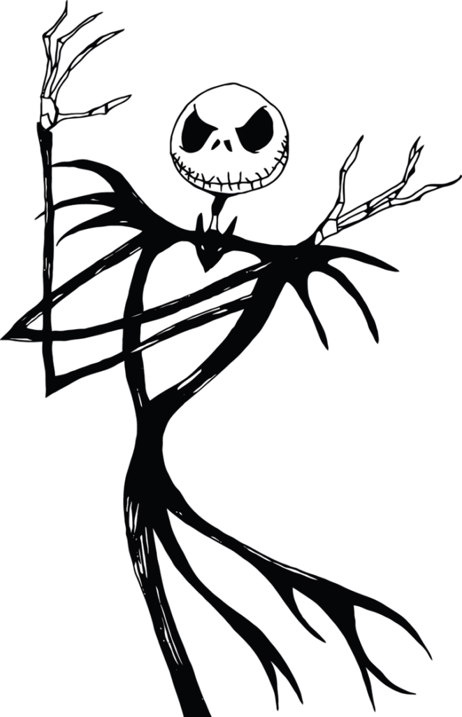 
									Jack Skellington Nightmare Before Christmas Black White SVG