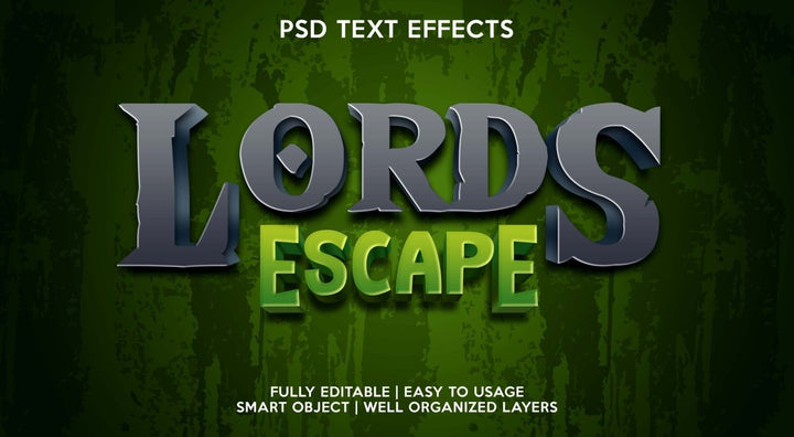 
									Lords Escape Metallic Majesty Font Effect PSD Template