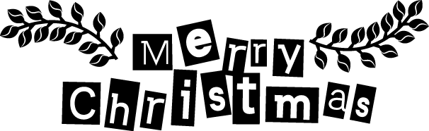 
									Merry Christmas Banner with Laurel Leaves SVG