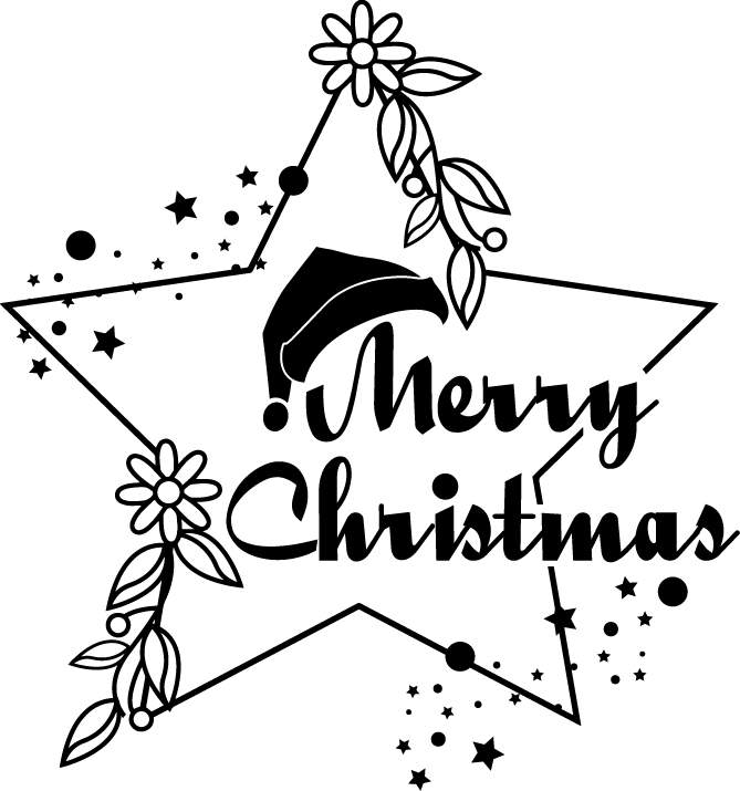 
									Merry Christmas Star Floral Decoration SVG