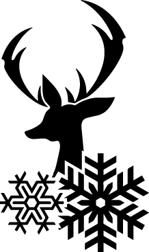 
									Monochrome Christmas Reindeer Snowflakes SVG