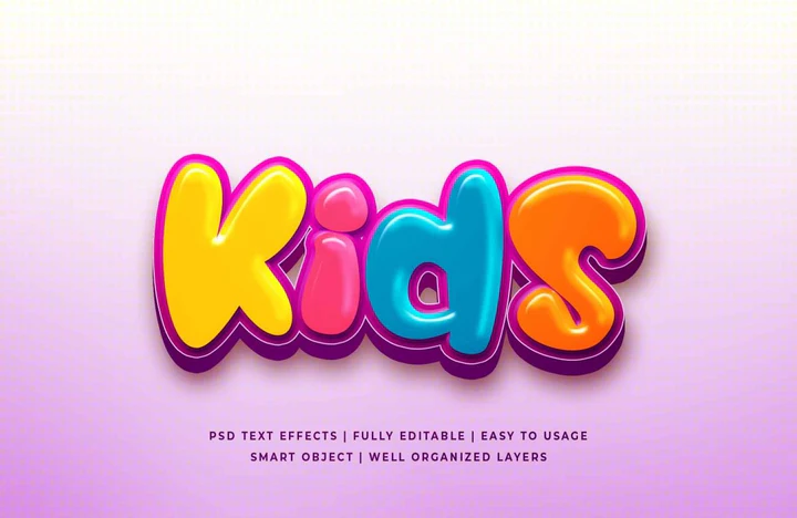 
									Playful Kids Font Effect PSD Template