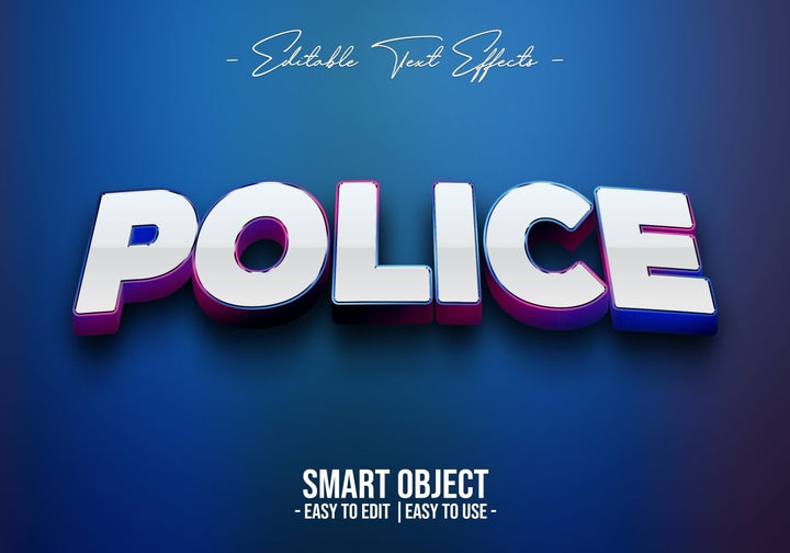 
									Police Gradient Font Effect PSD Template