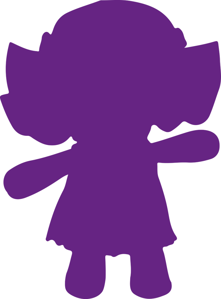 
									Purple Silhouette Cartoon Character SVG