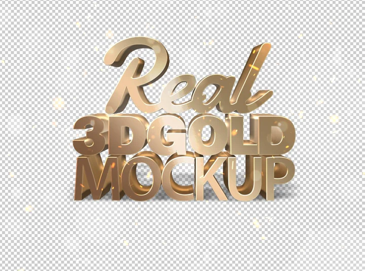 
									Real 3D Gold Mockup Font Effect PSD Template