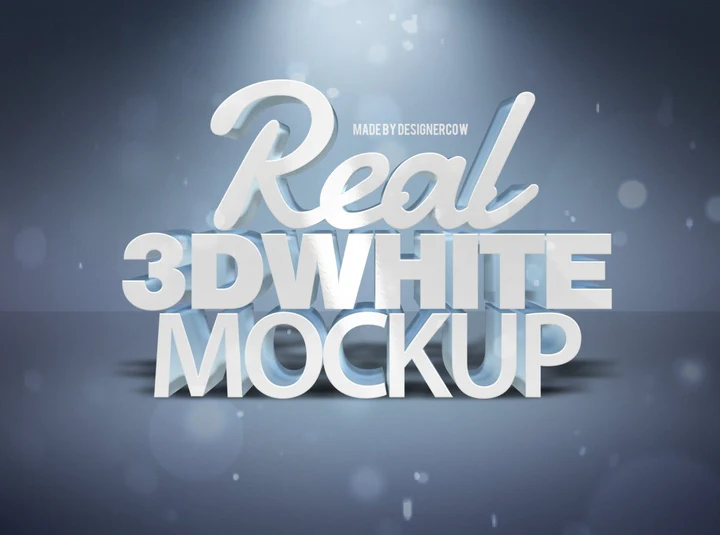 
									Real 3D White Mockup Font Effect PSD Template