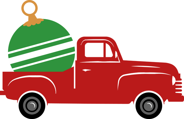 
									Red Truck With Christmas Ball SVG