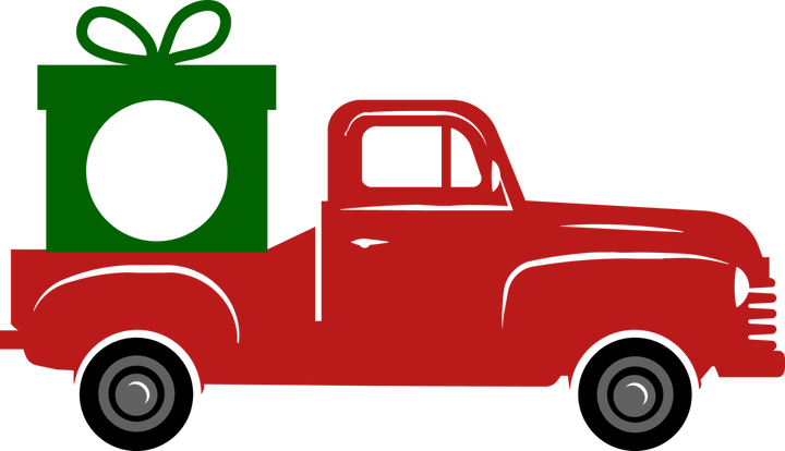 
									Red Truck With Christmas Gift Box SVG 01