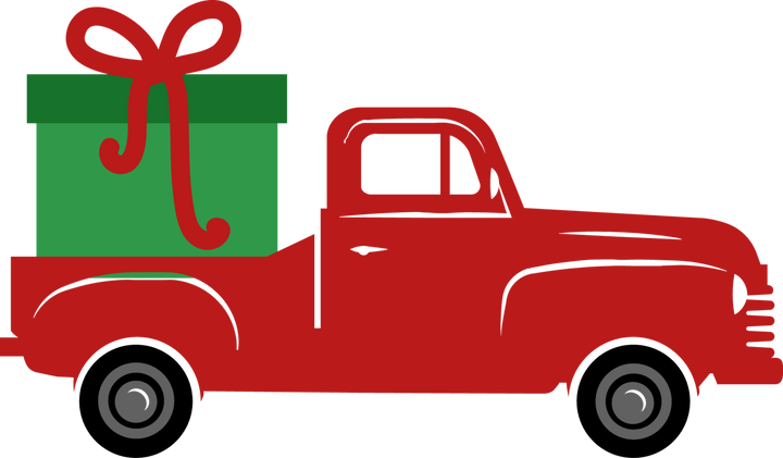 
									Red Truck With Christmas Gift Box SVG 02