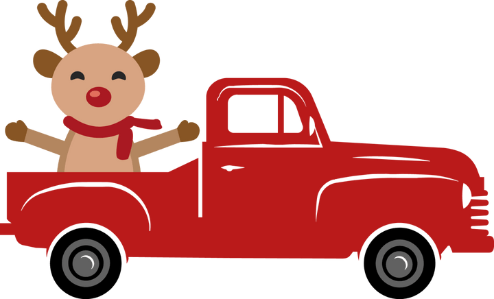 
									Red Truck With Christmas Minnie Teddy Bear  SVG