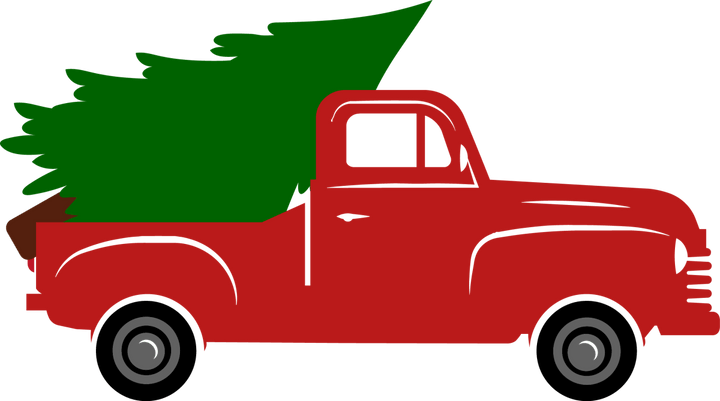 
									Red Truck With Christmas Tree SVG 01