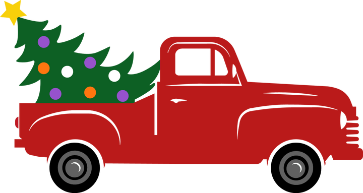 
									Red Truck With Christmas Tree SVG 02