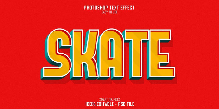 
									Skate 3D Font Effect PSD Template