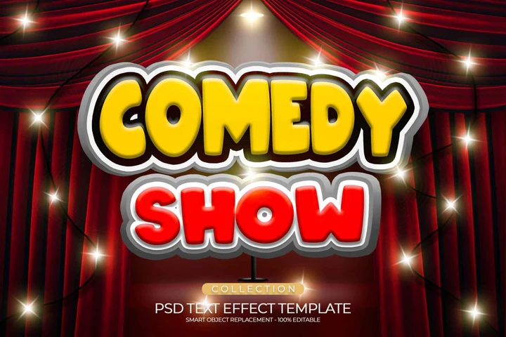 
									Spotlight Comedy Font Effect PSD Template