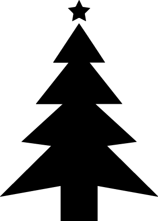 
									Starry Christmas Tree Silhouette SVG