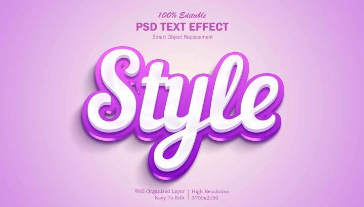 
									Stylish Purple Gradient Font Effect PSD Template