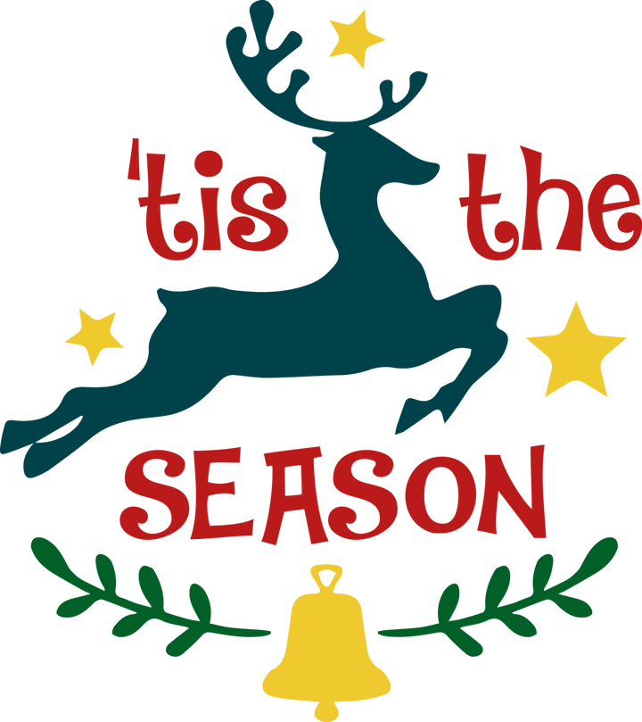 Tis The Season With Deer & Bell SVG