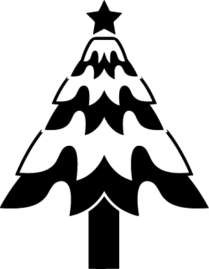 Wavy Line Christmas Tree with Star Topper SVG