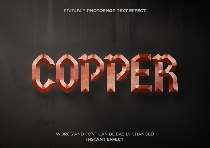 
									3D Bold Copper Font Effect PSD Template