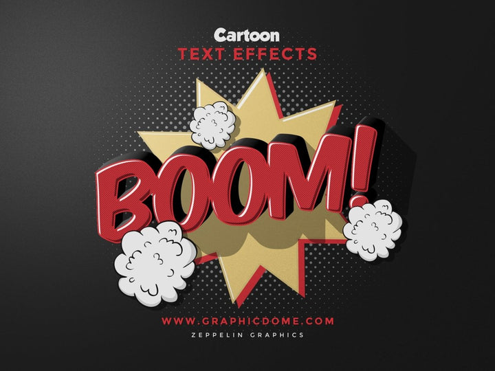 
									3D Comic Boom Font Effect PSD Template