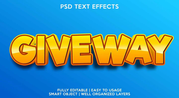 
									3D Orange Giveway Font Effect PSD Template