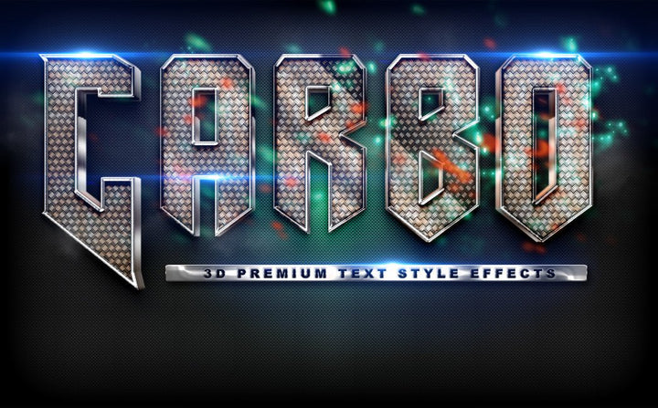 
									3D Premium Diamond CARBO Font Effect PSD Template