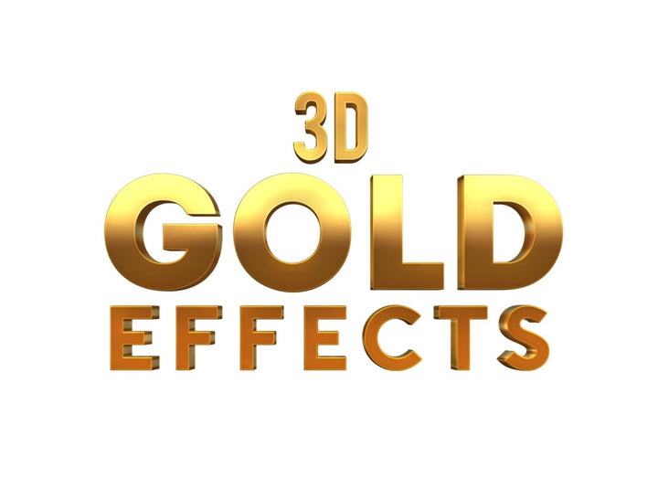 
									3D shiny Gold Font Effect PSD Template