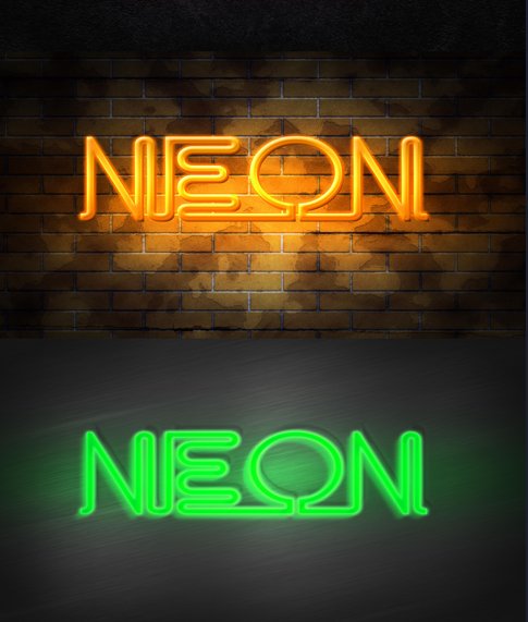 
									5 Multicolor Neon Font Effect PSD Template