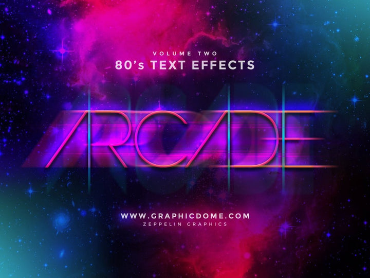 
									Arcade Cosmic Font Effect PSD Template