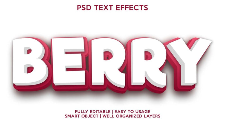 Berry Bold Blocks Font Effect PSD Template