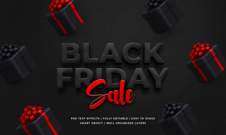 
									Black Friday 3D Sale Banner Font Effect PSD Template