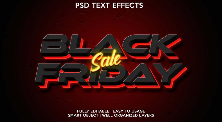 
									Black Friday Red Gradient Font Effect PSD Template