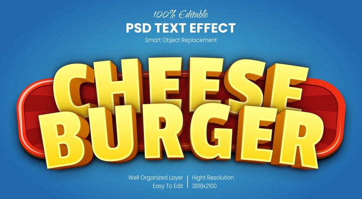 
									Bold Cheese burger Font Effect PSD Template